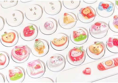 3D Puffy Stickers, Kawaii Resin Decorative Stickers for Phone Case, Notebook, Scrapbooking (Style-BerriesCat)