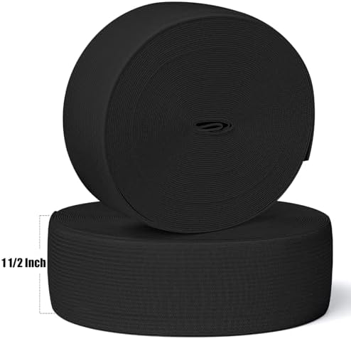 Airisoer Elastic Bands for Sewing 1.5 Inch x 12 Yards, Black