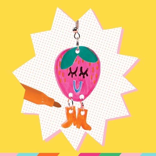 Bright Stripes Shrinkadoo Jewelry Making Kit for Kids and Teens, Ages 8+