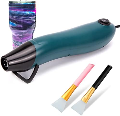 SmileTools Mini Heat Gun, Electrical Phone Repair Heat Tool | for DIY Craft Embossing, Paint Drying, Candle Making, Epoxy Resin, Shrink Wrap Hot Air Gun with Silicone Brush (x2)