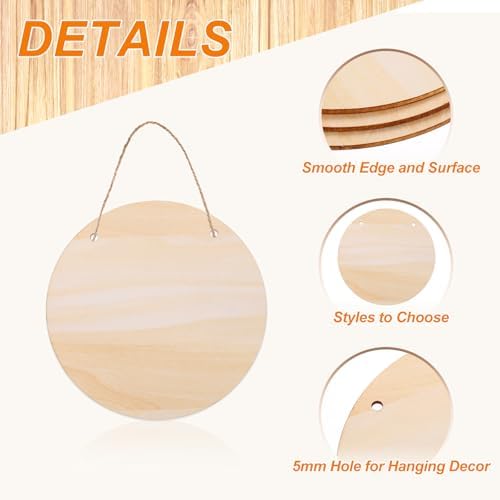 MECCANIXITY Unfinished Hanging Wood Sign Blank 6"x6" Style 10 12 PCS