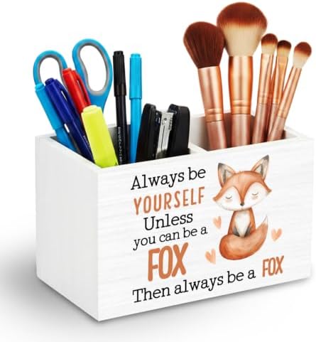 Fox Inspirational Pen Holder Desk Organizer