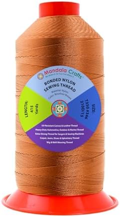 Mandala Crafts Size 346 210D T350 Bourbon Brown Bonded Nylon Thread 415 YDs