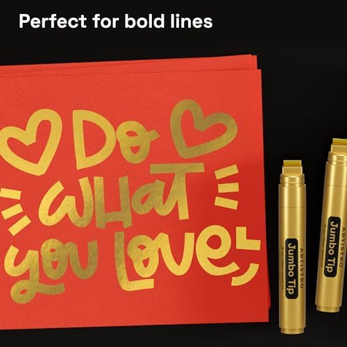 ARTISTRO Gold Acrylic Paint Markers - 15mm Jumbo-Tip - Set of 2
