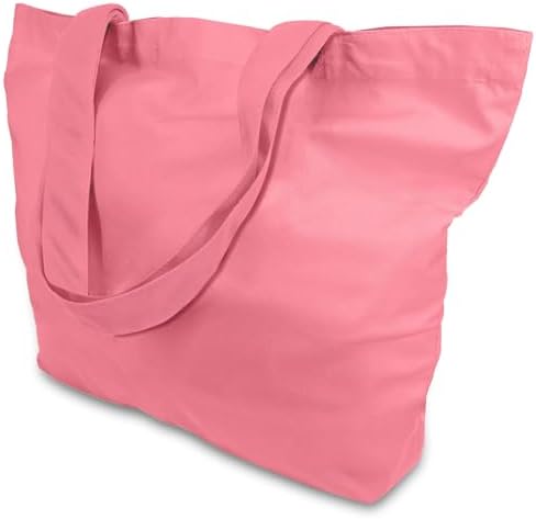TOPDesign 1-Pack Super Strong Large 12oz Cotton Canvas Tote Bag, Reusable Grocery Shopping Cloth Bag, Fashionable Two-Tone Tote for Crafts, DIY Your Creative Designs
