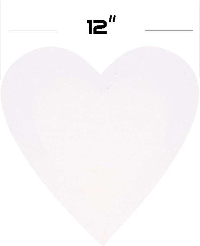 Transon 12inch Artist Heart Canvas Primed Stretched Canvas Ready for Painting Pack of 2