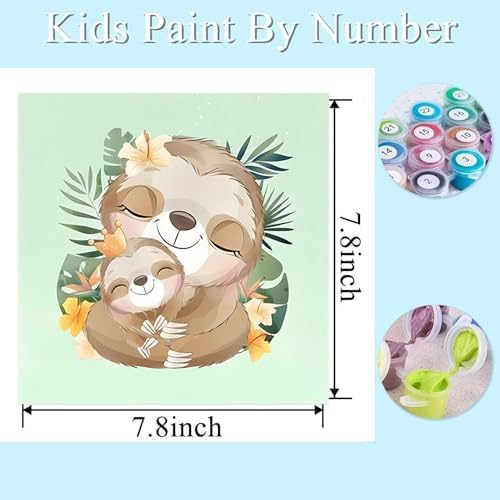 bleihum 4 Pack Paint by Numbers for Kid Ages 4-8 Animals 8x8inch
