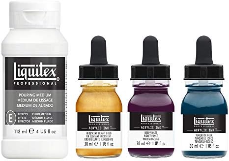 Liquitex Professional Acrylic Ink, 1-oz (30ml), Pouring Technique, Deep Colors, Set of 4