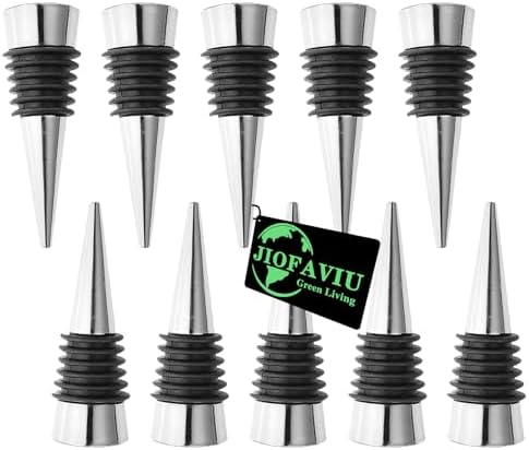 Wine Bottle Stopper Set Kit, 10 Pcs, Metal Silver
