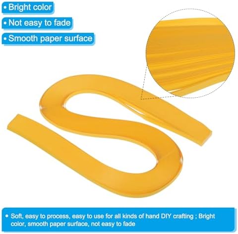 PATIKIL 240pcs Quilling Strips Paper 3/16"(5mm) 21"(54cm) Origami Paper Quilling Strip for Art DIY Hand Craft Christmas, Gold
