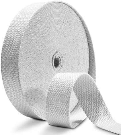 Cotton Webbing 1.5 Inch 12 Yards Natural Cotton Webbing Straps for Bags Handles, 1.5 Inch Weave Webbing for Cloth Tote Bag Straps Making,Cloth Belt, DIY Crafts Decoration (Light Gray)