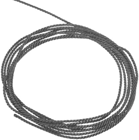 MECCANIXITY Twisted Cord Trim, 11 Yard 1.5mm 3-Ply Twine Braided Rope Shiny Thread String for Craft Gift Bag Curtain Christmas Decor, Dark Grey - 10m