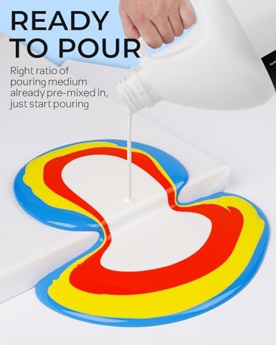 Nicpro 8 Colors Large Bulk Acrylic Pour Paint Set (69oz,2040ml) Premixed