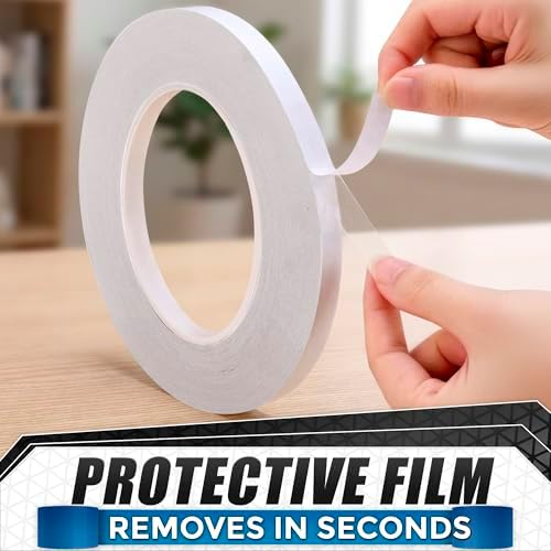 Oskal Double Sided Tape for Crafts, 0.4" × 60 Yds, Adhesive, Clear Finish