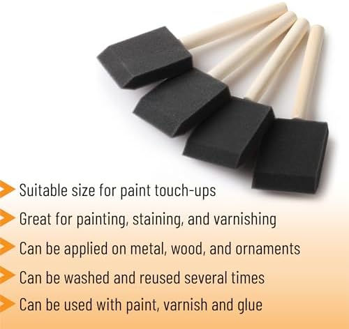 Bates Foam Paint Brushes, 2-Inch, 100 Pack - Sponge & Foam Brushes for Painting, Staining & Mod Podge