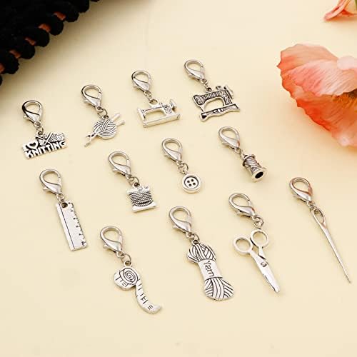 DoreenBeads 12Pcs Knitting Themed Stitch Marker for Crocheting and Knitting