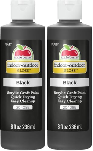 Apple Barrel, Gloss Acrylic Paint, Gloss Black, 8 fl oz (Pack of 2)