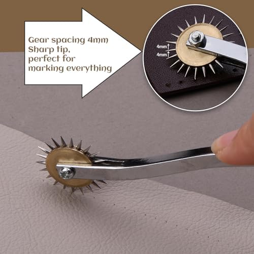 Luanrm Tracing Wheel Sewing Tool 2pcs 4mm Leather Needle Point 6.88in