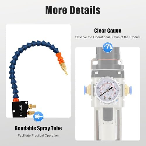 110V IP65 Mist Coolant Lubrication Spray System, 0.15-0.8MPa Self-Priming Coolant Cooling Spray Pump Liquid Cooling Mist System Cutting Fluid Cooled Sprayer Machine for CNC Lathes Milling Machines