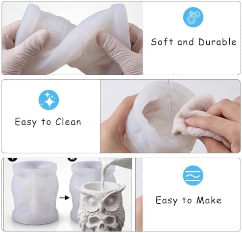 Owl Epoxy Resin Silicone Mold for Casting Halloween Decor Candle