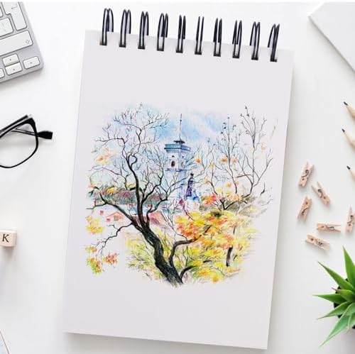 2 Pack Sketch Book, 5.5" x 8.5" Sketchbook With 100 Sheets (68lb/100gsm), Drawing Pad for Kids, Adults, Beginners, Artists - Acid Free Paper (2 Pack)