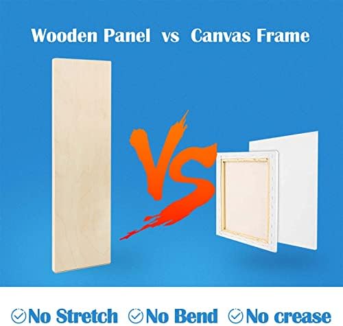 Falling in Art 2 Pack 6x24’’ Unfinished Birch Wood Panels Kit for Painting