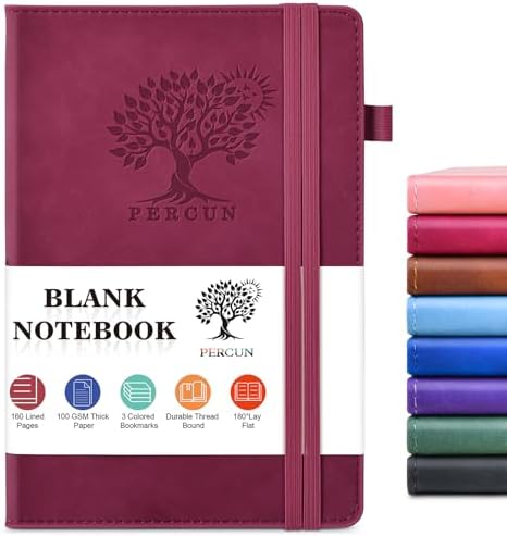 Blank Journal Notebook 5.9"×8.5", Leather Sketchbook,160 Pages Sketch book | A5 Sketchbook for Drawing, 100 Gsm Plain Paper, Writing Journal for Men Women, Hardcover Notebook for School Work Travel Art