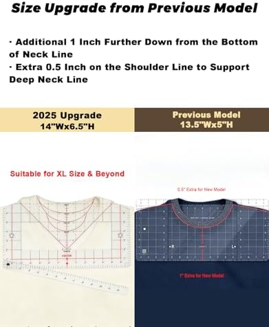 T Shirt Ruler Guide for Heat Press & Vinyl, Transparent PVC Shirt Measurement Tool to Center Designs on HTV & Sublimation Blanks, Craft Sewing Supplies and Accessories