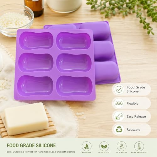 2Pack Soap Silicone Mold Pillow-Shaped Silicone Soap Mold Bath Bomb Mold Handmade Soap Making Mold 12-Cavity Silicone Mold Soap Mold for Soap Candle Lotion Bath Bombs Resin Wax Cake Chocolate Candy