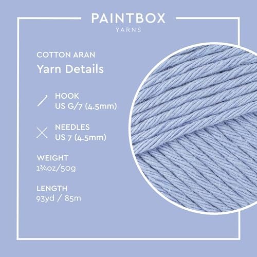 Paintbox Yarns 100% Cotton Aran Yarn 1.76oz / 50g, 93yds / 85m