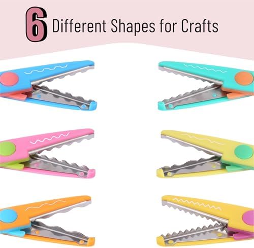 Mr. Pen- Craft Scissors Decorative Edge, 6 Pack, Vintage Colors | Zig Zag Scissors for Crafting, Scrapbooking, Fancy, Pattern, Design