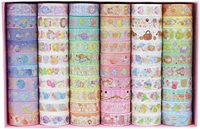 MAFELOE Washi Tape Set, 60 Rolls, 2 Meters Long, Pink Box