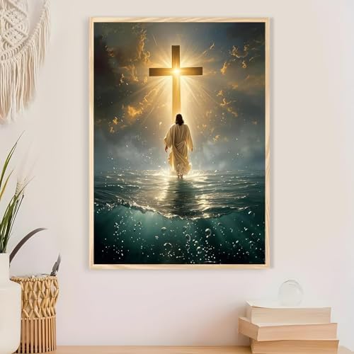 Jesus Paint by Numbers Kit for Adults Framed Canvas 12X16 in, Frameworkless