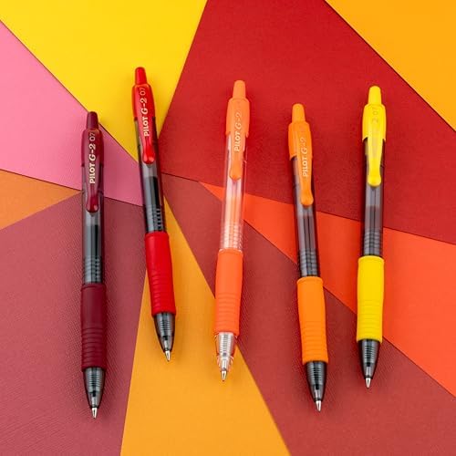 PILOT G2 Gel Roller Pens, G2 Boost Red Pens Pack, 8 Pack Pouch, Assorted