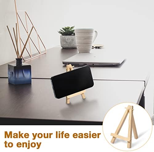 Yalikop 40 Pack 5 Inch Mini Wood Easel Stand Mini Wood Display Easel Wooden Tripod Holder Stand for Painting Portable Canvas Photo Picture Sign Displaying Small Business Cards Artist Phone Wedding