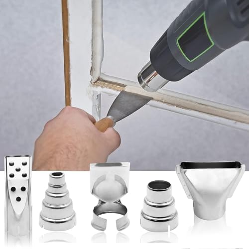 5 Pcs Heat Gun Nozzles Kit Stainless Steel Heat-Resistant Nozzles