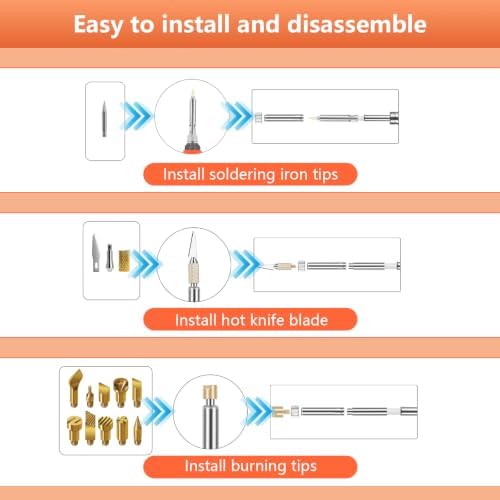 Wood Burning Kit, 23pcs Wood Burning Pen Adjustable Temperature 200-450°C