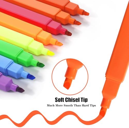 Vitoler Highlighters, Assorted Colors,Dry Fast,Chisel Tip,8Pcs | cute bright colol,high quality for bible study,books,journal,writing,school office