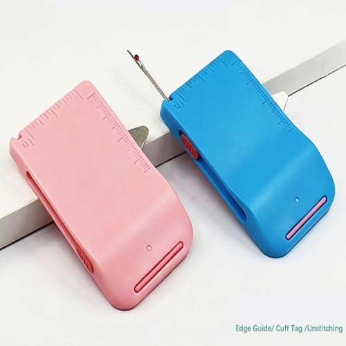 Sewing Seam Guide & Ripper–Multi-Functional Tool, Easy Seam Allowance & Stitch Removal, Magnetic Sewing Machine Sleeve Tool with Needle Threader, Dual-Scale Hemmer Guide Foot for Line (Mix)