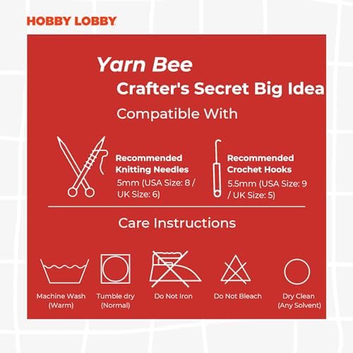 Hobby Lobby Crafter's Secret Big Idea Yarn 100% Acrylic, 25 Pale Yellow