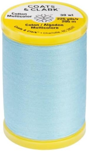 Coats & Clark Cotton All Purpose Sewing Thread 100% Mercerized Cotton 225 Yards Each Spool S970 2 Pack Bundle with 3 Bella's Crafts Needle Threaders (ICY Blue)