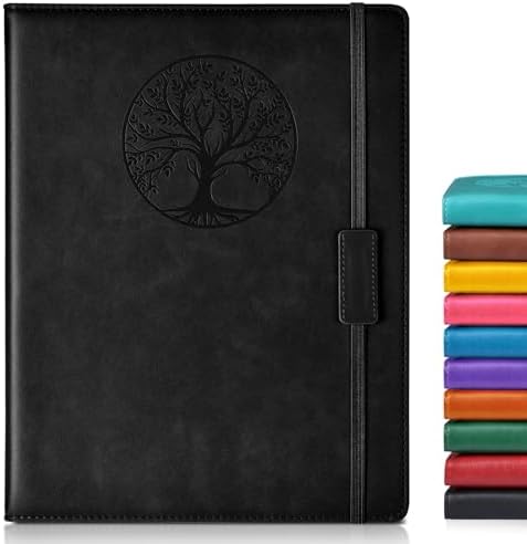 Biuwory Leather Journal Notebook, 256 Thick Lined Pages, Hardcover 8.6"×11" | A4 Large Vintage Journal for Women Men,Work,School,Business,Travel Diary,Note taking,College Ruled Writing,Daily Journaling