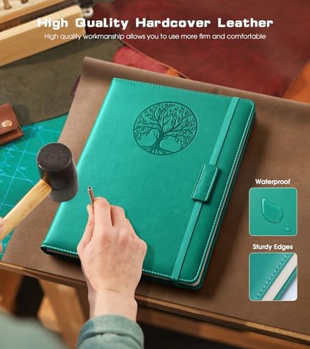 Biuwory B5 Leather Journal Notebook, 256 Lined Pages, Hardcover 7.8"×10.2" | Large Vintage Journal for Women Men,Work,School,Business,Travel Diary,Note taking,College Ruled Writing,Daily Journaling