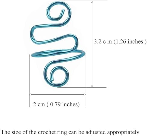 2Pcs Crochet Rings for Finger, Adjustable Open Yarn Guide Crochet Tension Ring for Crocheting Knitting Accessories Supplies Yarn Tension Loop Ring for Finger (Turquoise), SATONBEYI