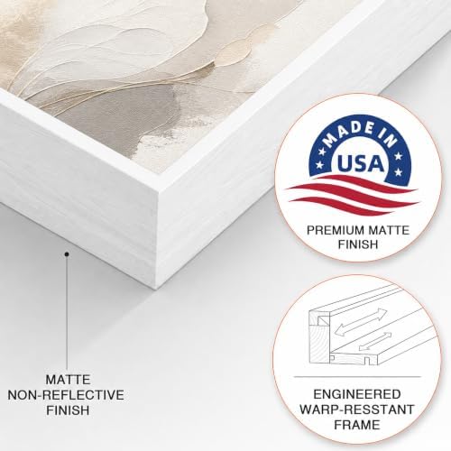 Canvas Floater Frame for 1 to 1.25 Inch Deep Gallery Wrapped Canvas, Modern Wood Grain Floating Frame for Finished Wall Art, Oil Paintings, High-Density PS, Made in USA (White, 8x10 Inch)