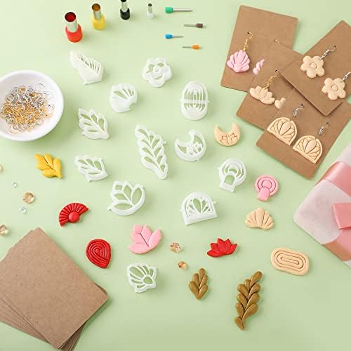 Kajaia 114 Pcs Polymer Clay Earring Cutters Bohemian Polymer Clay Cutters for Earrings Set Jewelry Making Supplies for Women Craft DIY