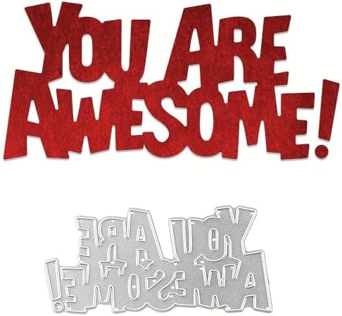 Lapoo Words Cutting Die for Scrapbooking - Durable, Cut Stencils for DIY Scrapbook Photo Album Decorative Paper Card, Card Making Supplies Party Wedding Decorations (You are so Awesome 3.6 x 1.7 in)