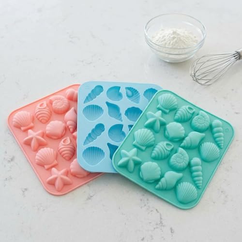 Seashell Silicone Mold Ocean Theme Chocolate Mold Candy Mold Baking Mold Silicone Mold for Cake Decoration Resin Soap Wax DIY Craft Food Grade