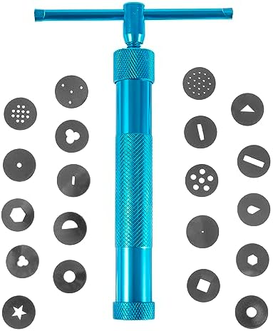 Stainless Steel Clay Extruder Sugar Paste Extruder Cake Fondant Decorating Tool Set Ceramics & Pottery Clay Extruders Mixers & Presses (Blue)