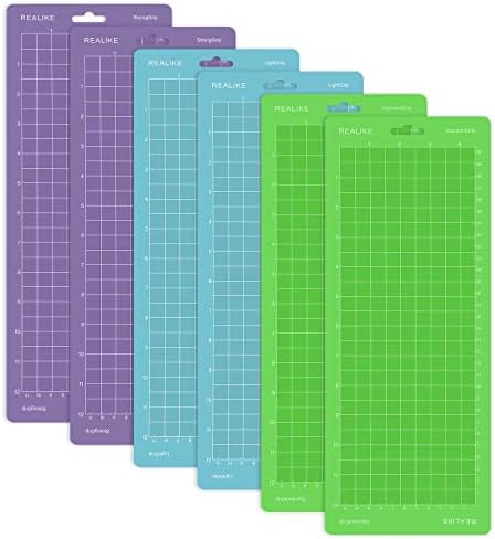 REALIKE Cutting Mat Compatible with Cricut Joy 4.5” X12” (StandardGrip, LightGrip, StrongGrip 6 Mats), Variety Adhesive Cutting mats for Joy Accessories